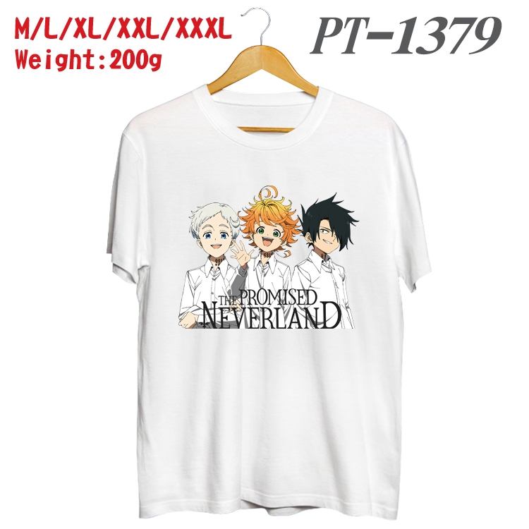 The Promised Neverla Anime Cotton Color Book Print Short Sleeve T-Shirt from M to 3XL  PT1379