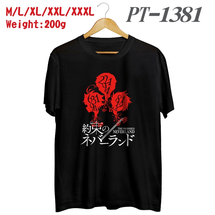 The Promised Neverla Anime Cotton Color Book Print Short Sleeve T-Shirt from M to 3XL  PT1381