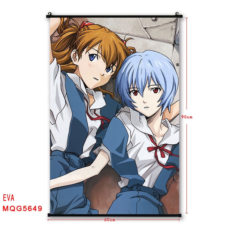 EVA Anime black Plastic rod Cloth painting Wall Scroll 60X90CM   MQG-5649