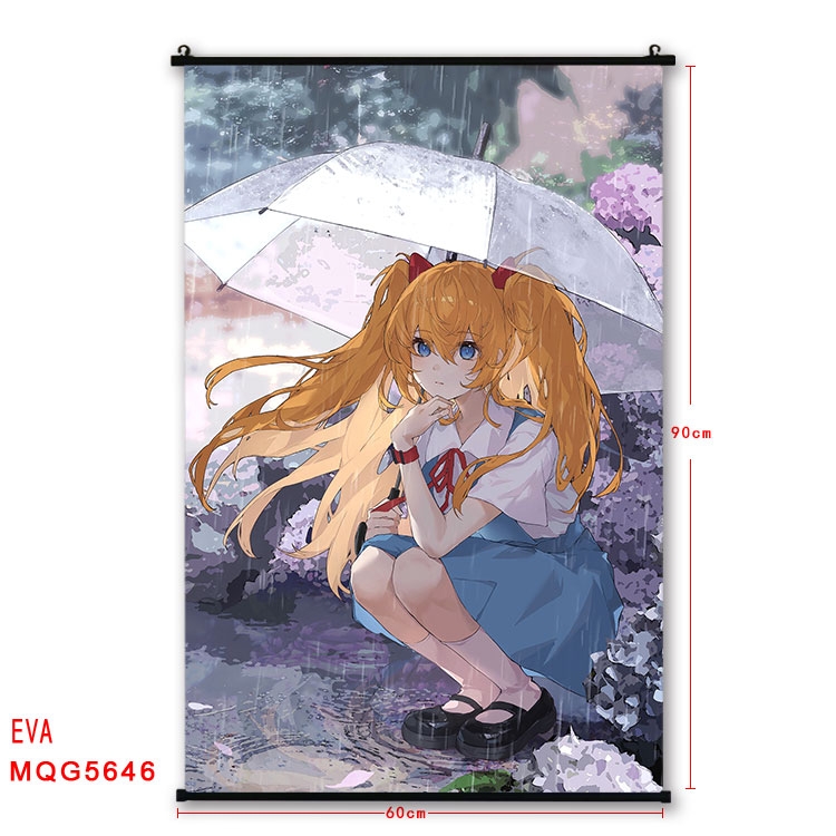 EVA Anime black Plastic rod Cloth painting Wall Scroll 60X90CM  MQG-5646