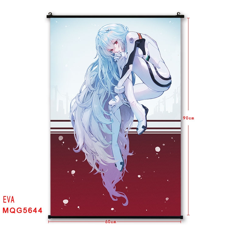 EVA Anime black Plastic rod Cloth painting Wall Scroll 60X90CM MQG-5644