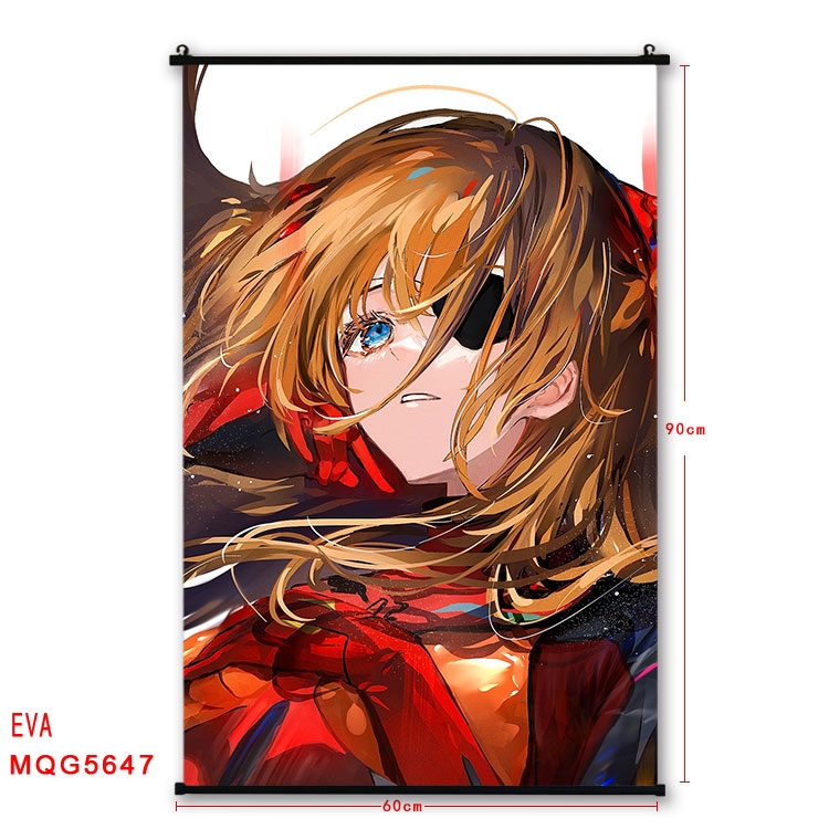 EVA Anime black Plastic rod Cloth painting Wall Scroll 60X90CM MQG-5647