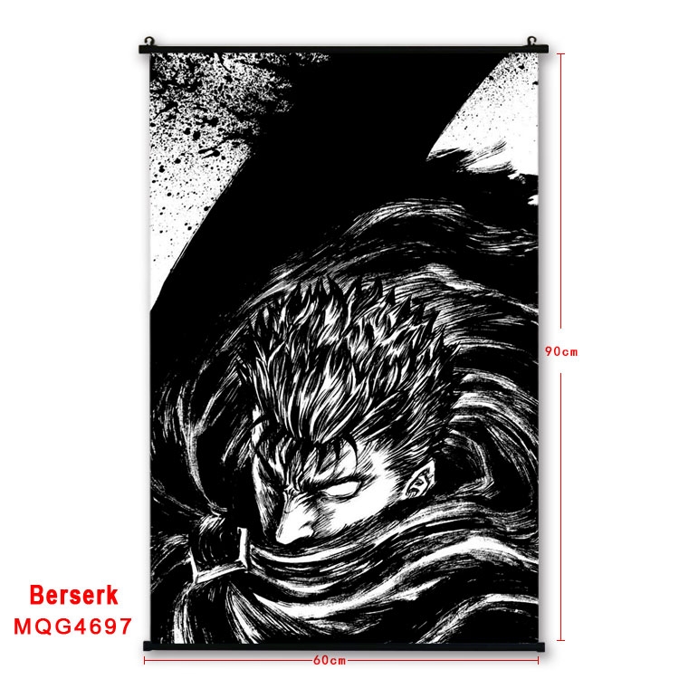 BERSERK Anime black Plastic rod Cloth painting Wall Scroll 60X90CM MQG-4697