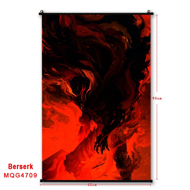 BERSERK Anime black Plastic rod Cloth painting Wall Scroll 60X90CM  MQG-4709