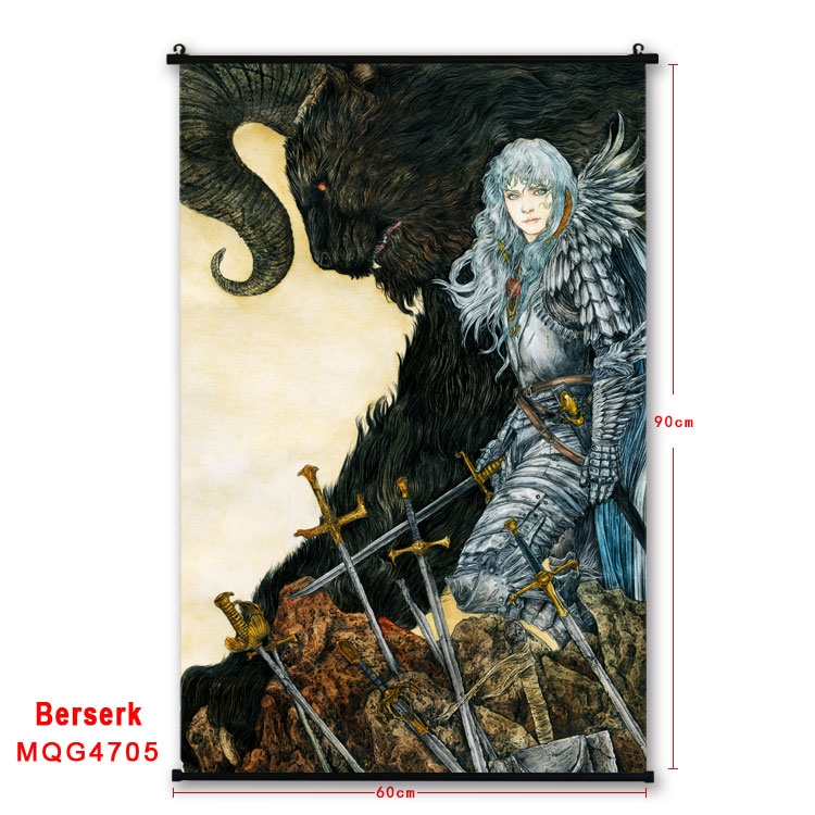 BERSERK Anime black Plastic rod Cloth painting Wall Scroll 60X90CM MQG-4705