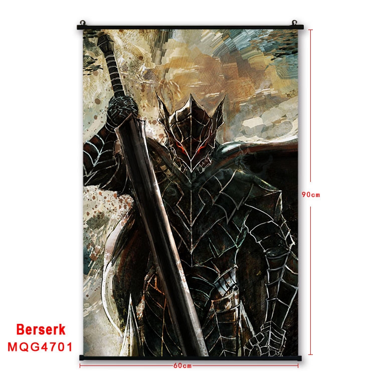 BERSERK Anime black Plastic rod Cloth painting Wall Scroll 60X90CM MQG-4701