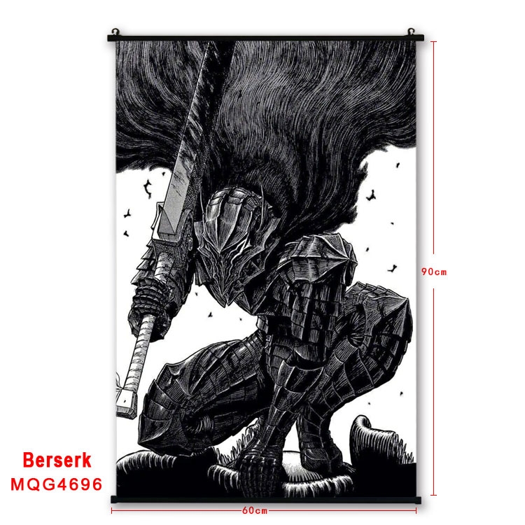 BERSERK Anime black Plastic rod Cloth painting Wall Scroll 60X90CM MQG-4696