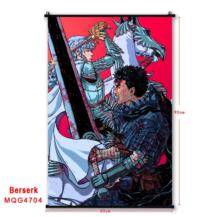 BERSERK Anime black Plastic rod Cloth painting Wall Scroll 60X90CM MQG-4704