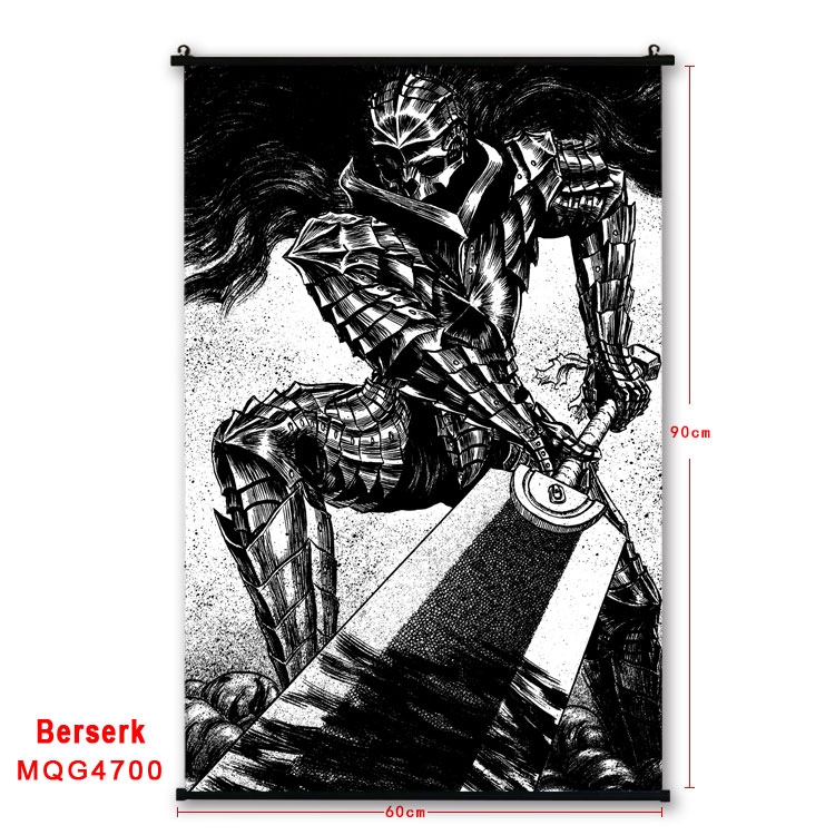 BERSERK Anime black Plastic rod Cloth painting Wall Scroll 60X90CM MQG-4700