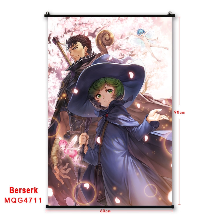 BERSERK Anime black Plastic rod Cloth painting Wall Scroll 60X90CM MQG-4711