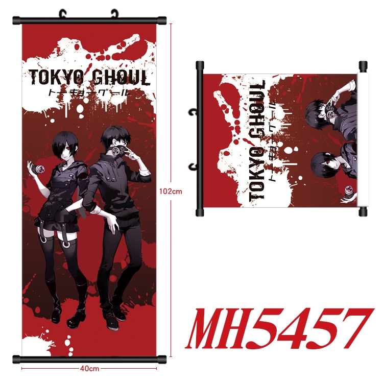 Tokyo Ghoul Anime black Plastic rod Cloth painting Wall Scroll 40X102CM MH5457