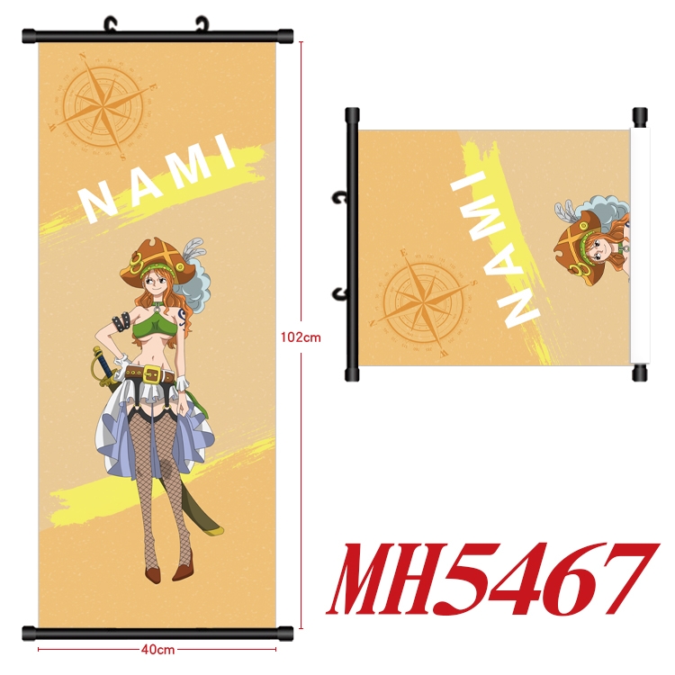 One Piece Anime black Plastic rod Cloth painting Wall Scroll 40X102CM MH5467