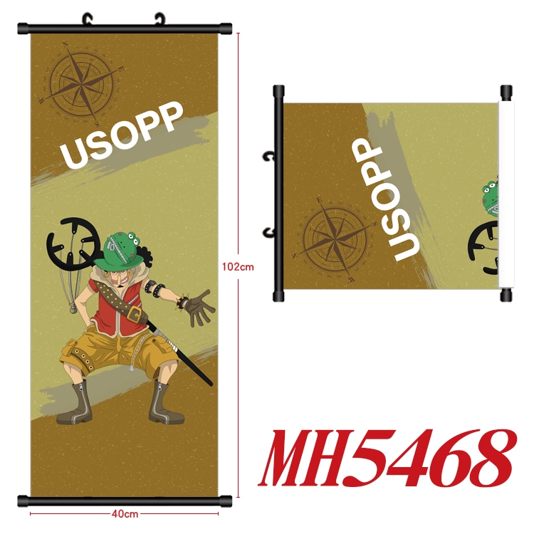 One Piece Anime black Plastic rod Cloth painting Wall Scroll 40X102CM MH5468