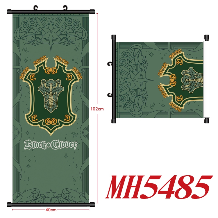 black clover Anime black Plastic rod Cloth painting Wall Scroll 40X102CM  MH5485