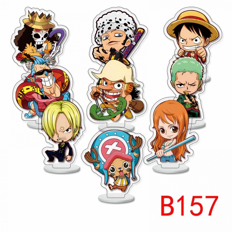 One Piece Anime Character acrylic Small Standing Plates  Keychain 6cm a set of 9 B157