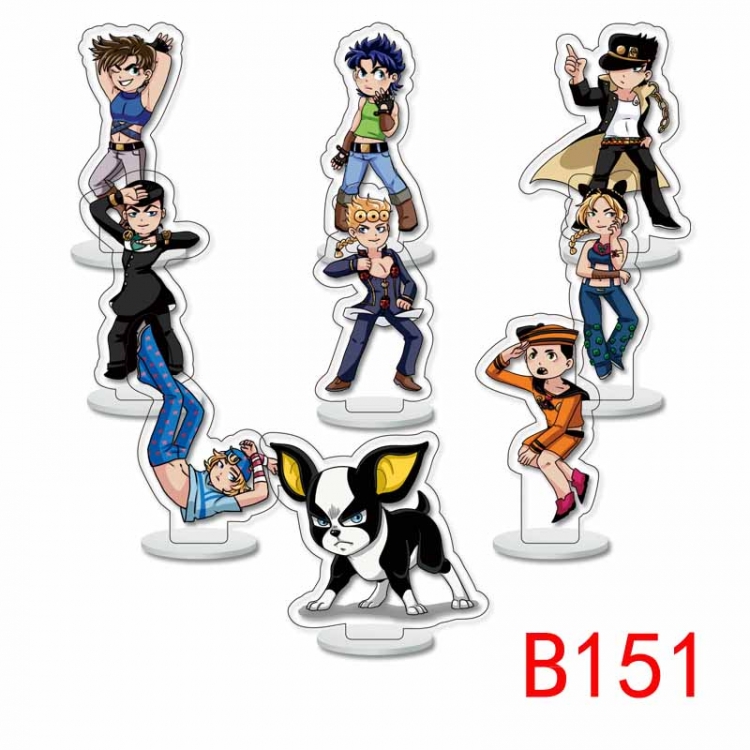 JoJos Bizarre Adventure Anime Character acrylic Small Standing Plates  Keychain 6cm a set of 9 B151