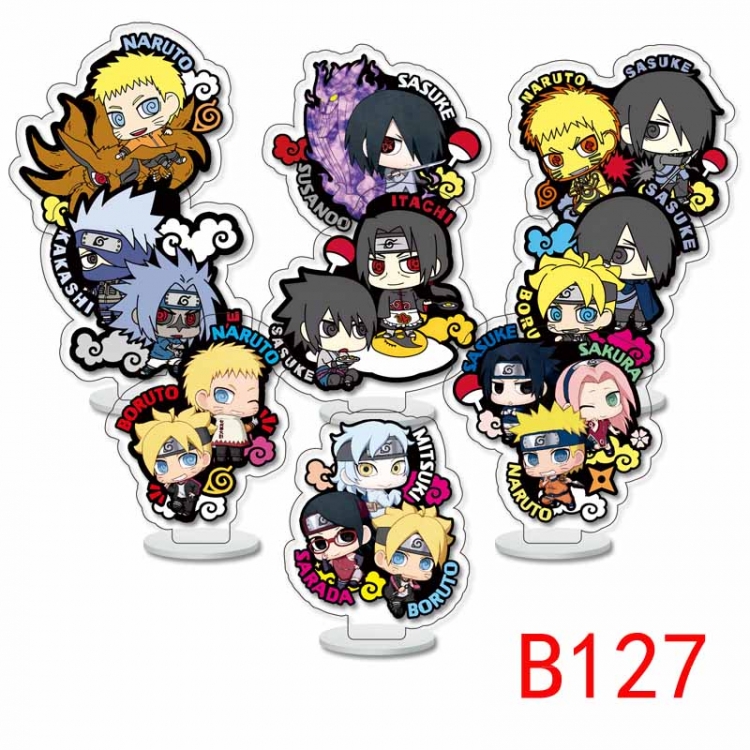 Naruto Anime Character acrylic Small Standing Plates  Keychain 6cm a set of 9 B127