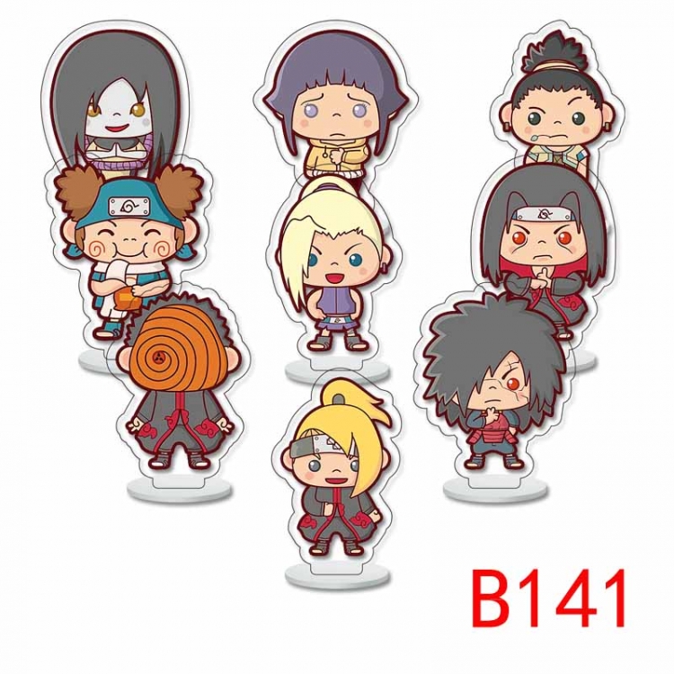 Naruto Anime Character acrylic Small Standing Plates  Keychain 6cm a set of 9 B141
