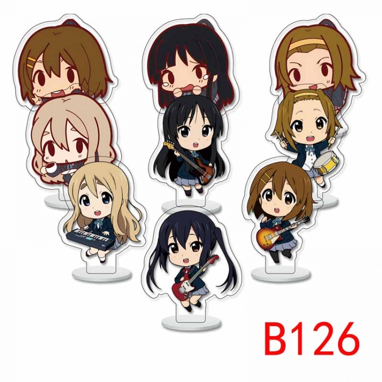 K-ON! Anime Character acrylic Small Standing Plates  Keychain 6cm a set of 9 B126