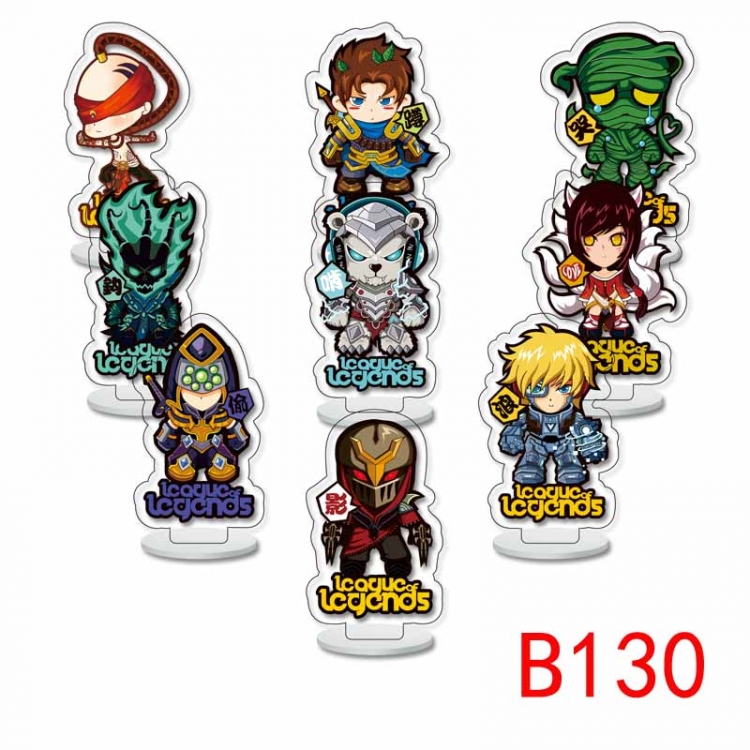 League of Legends Anime Character acrylic Small Standing Plates  Keychain 6cm a set of 9 B130