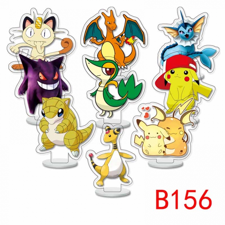 Pokemon Pocket Anime Character acrylic Small Standing Plates  Keychain 6cm a set of 9 B156