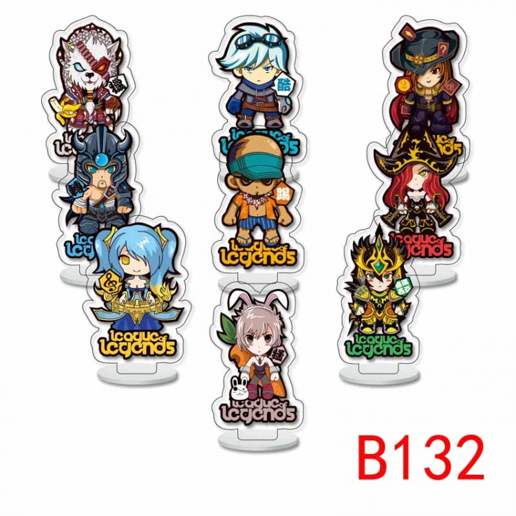 League of Legends Anime Character acrylic Small Standing Plates  Keychain 6cm a set of 9 B132