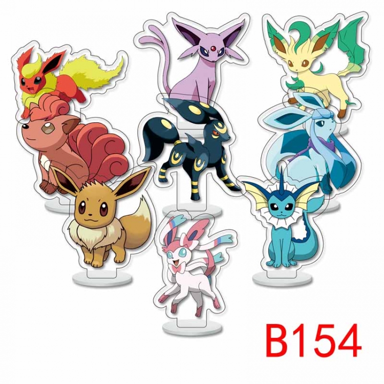 Pokemon Pocket   Anime Character acrylic Small Standing Plates  Keychain 6cm a set of 9 B154