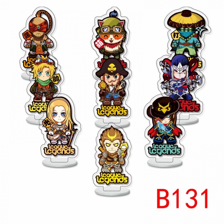 League of Legends Anime Character acrylic Small Standing Plates  Keychain 6cm a set of 9 B131