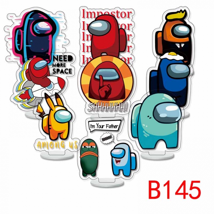 among us Anime Character acrylic Small Standing Plates  Keychain 6cm a set of 9 B145