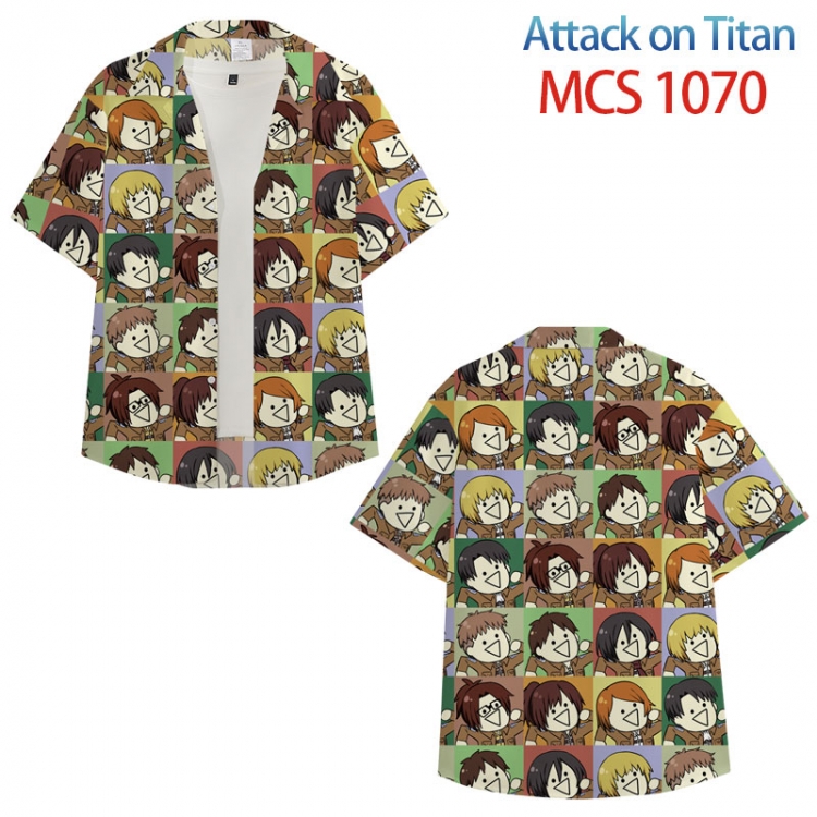 Shingeki no Kyojin Anime peripheral full color short-sleeved shirt from XS to 4XL MCS-1070