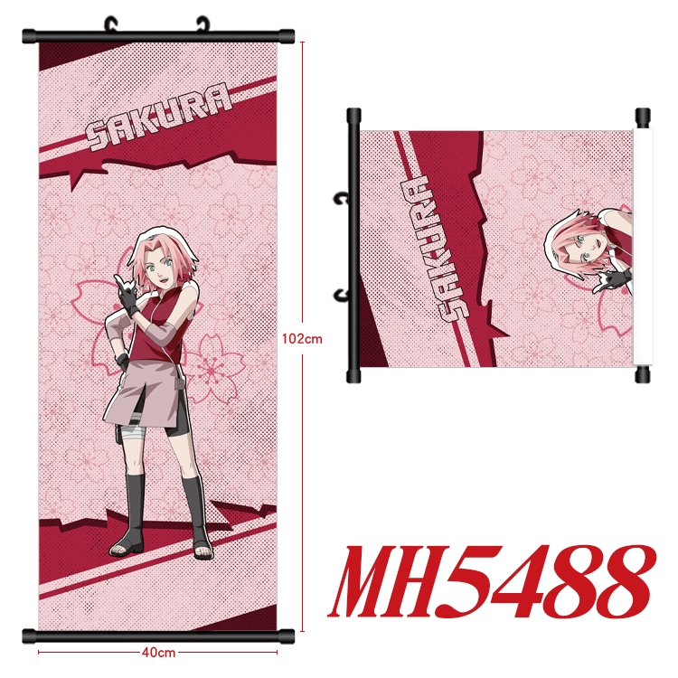 Naruto Anime black Plastic rod Cloth painting Wall Scroll 40X102CM  MH5488