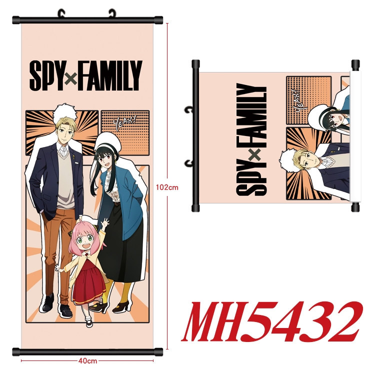 SPY×FAMILY Anime black Plastic rod Cloth painting Wall Scroll 40X102CM MH5432