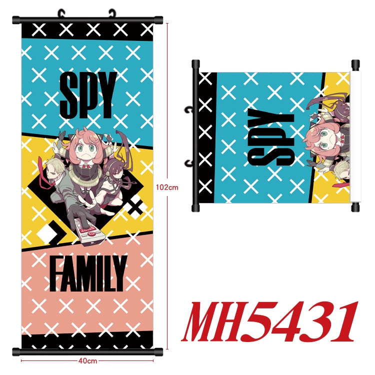 SPY×FAMILY Anime black Plastic rod Cloth painting Wall Scroll 40X102CM MH5431