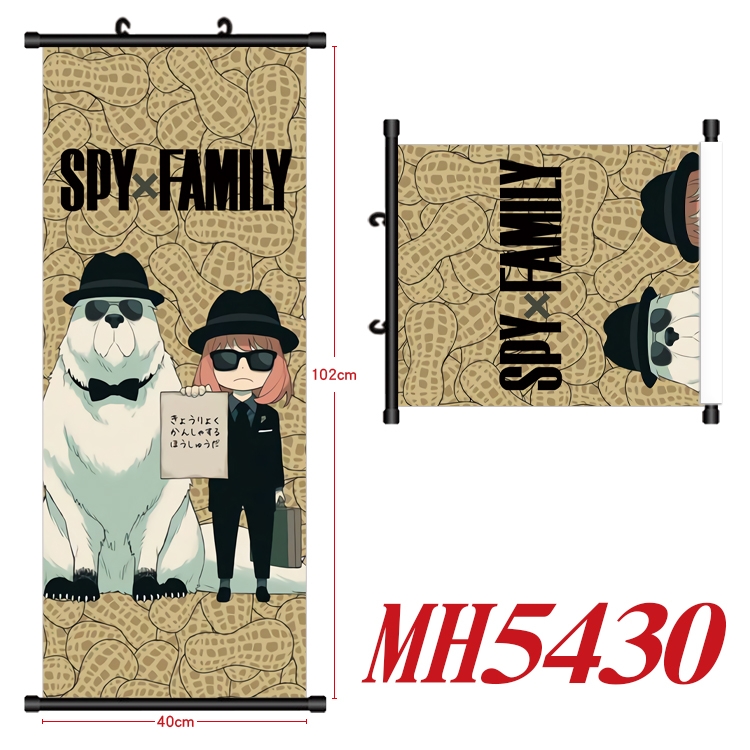 SPY×FAMILY Anime black Plastic rod Cloth painting Wall Scroll 40X102CM MH5430