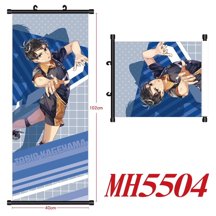 Haikyuu!! Anime black Plastic rod Cloth painting Wall Scroll 40X102CM  MH5504