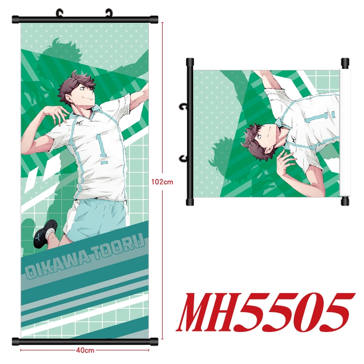 Haikyuu!! Anime black Plastic rod Cloth painting Wall Scroll 40X102CM MH5505
