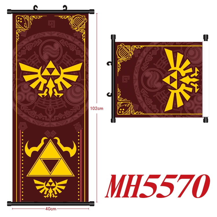 The Legend of Zelda Anime black Plastic rod Cloth painting Wall Scroll 40X102CM MH5570