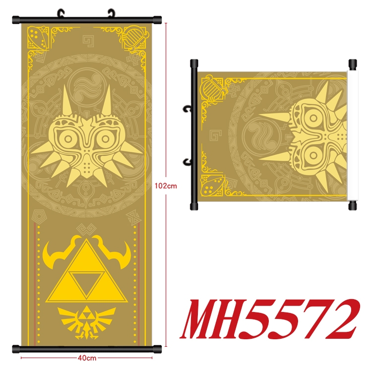 The Legend of Zelda Anime black Plastic rod Cloth painting Wall Scroll 40X102CM  MH5572
