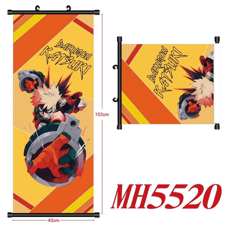 My Hero Academia Anime black Plastic rod Cloth painting Wall Scroll 40X102CM MH5520