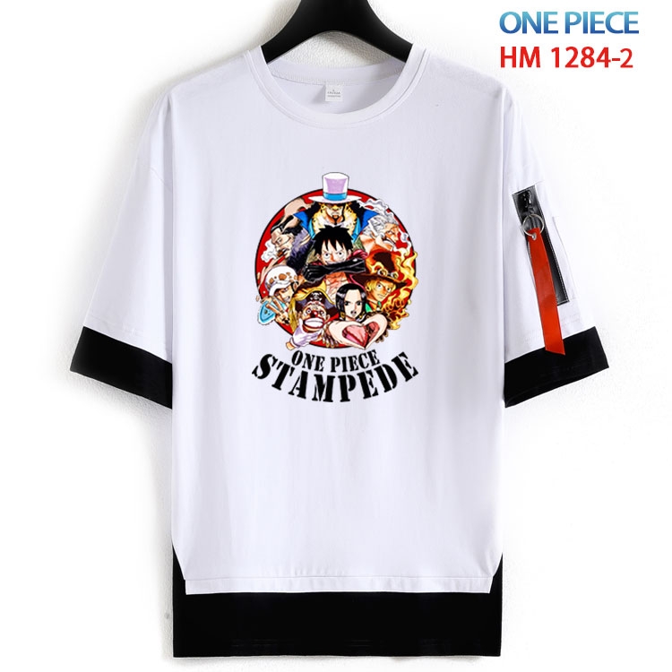 One Piece Cotton Crew Neck Fake Two-Piece Short Sleeve T-Shirt from S to 4XL  HM 1284 1
