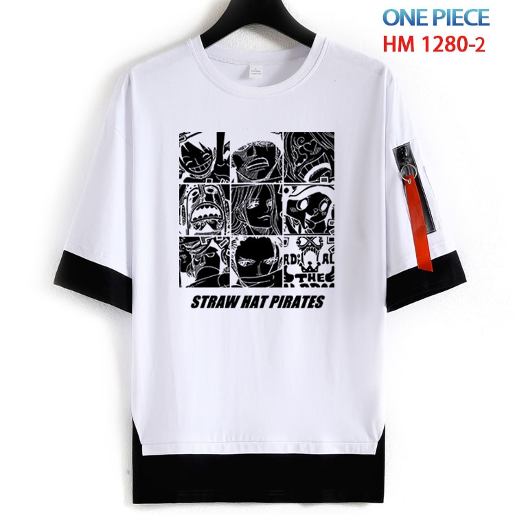 One Piece Cotton Crew Neck Fake Two-Piece Short Sleeve T-Shirt from S to 4XL HM 1280 2