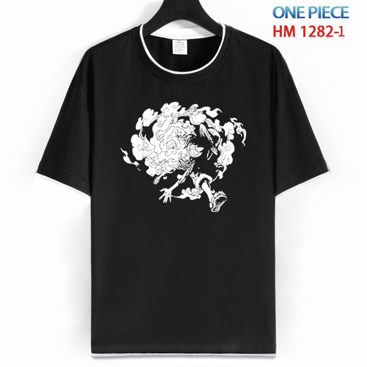 One Piece Cotton crew neck black and white trim short-sleeved T-shirt  from S to 4XL HM 1282 1
