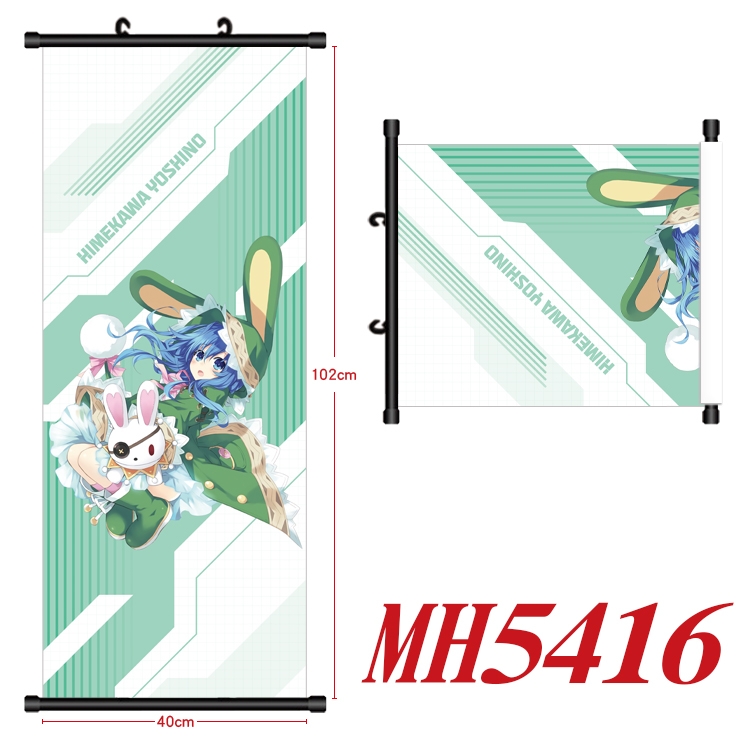 Date-A-Live Anime black Plastic rod Cloth painting Wall Scroll 40X102CM MH5416