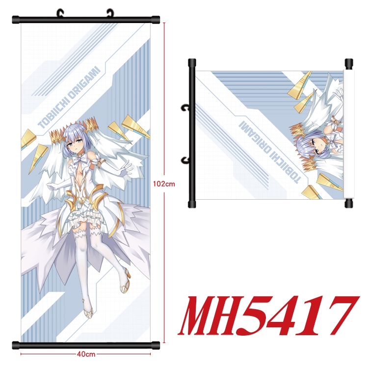 Date-A-Live Anime black Plastic rod Cloth painting Wall Scroll 40X102CM MH5417
