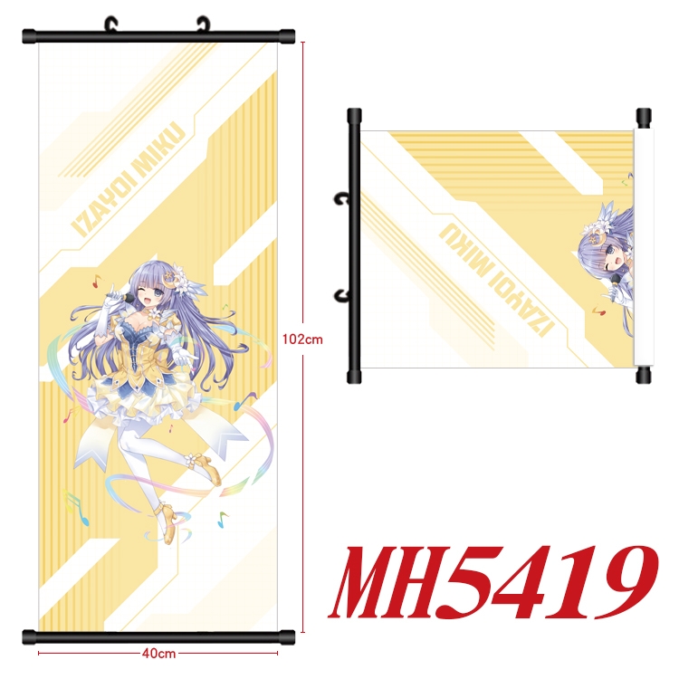 Date-A-Live Anime black Plastic rod Cloth painting Wall Scroll 40X102CM MH5419