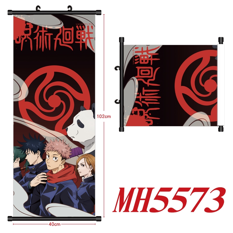 Jujutsu Kaisen Anime black Plastic rod Cloth painting Wall Scroll 40X102CM MH5573