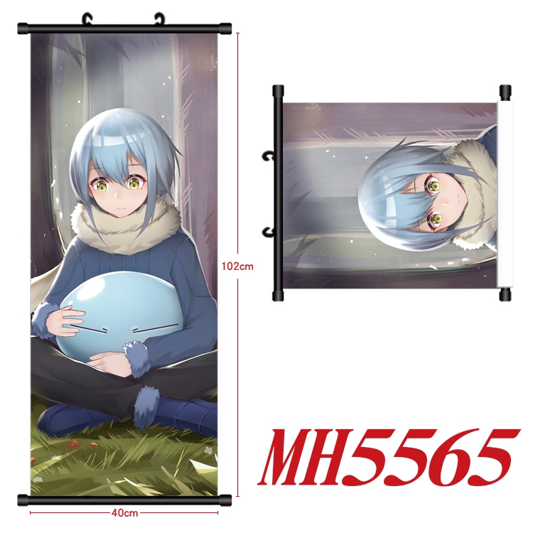 That Time I Got Slim Anime black Plastic rod Cloth painting Wall Scroll 40X102CM  MH5565