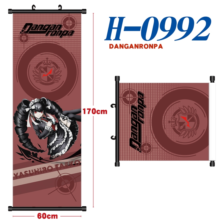 Dangan-Ronpa Black plastic rod cloth hanging canvas painting 60x170cm H-0992