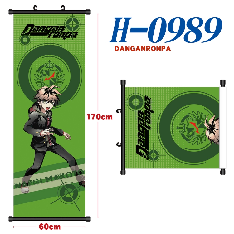 Dangan-Ronpa Black plastic rod cloth hanging canvas painting 60x170cm H-0989