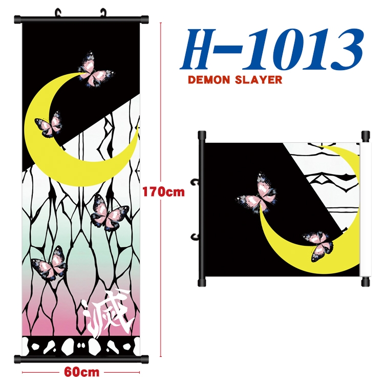 Demon Slayer Kimets Black plastic rod cloth hanging canvas painting 60x170cm H-1013